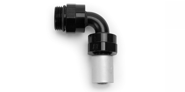 Crimp-On 90° Radius Port Hose End O-Ring Boss by Russell Performance Products