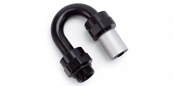 Crimp-On 180° Radius Port Hose End O-Ring Boss by Russell Performance Products