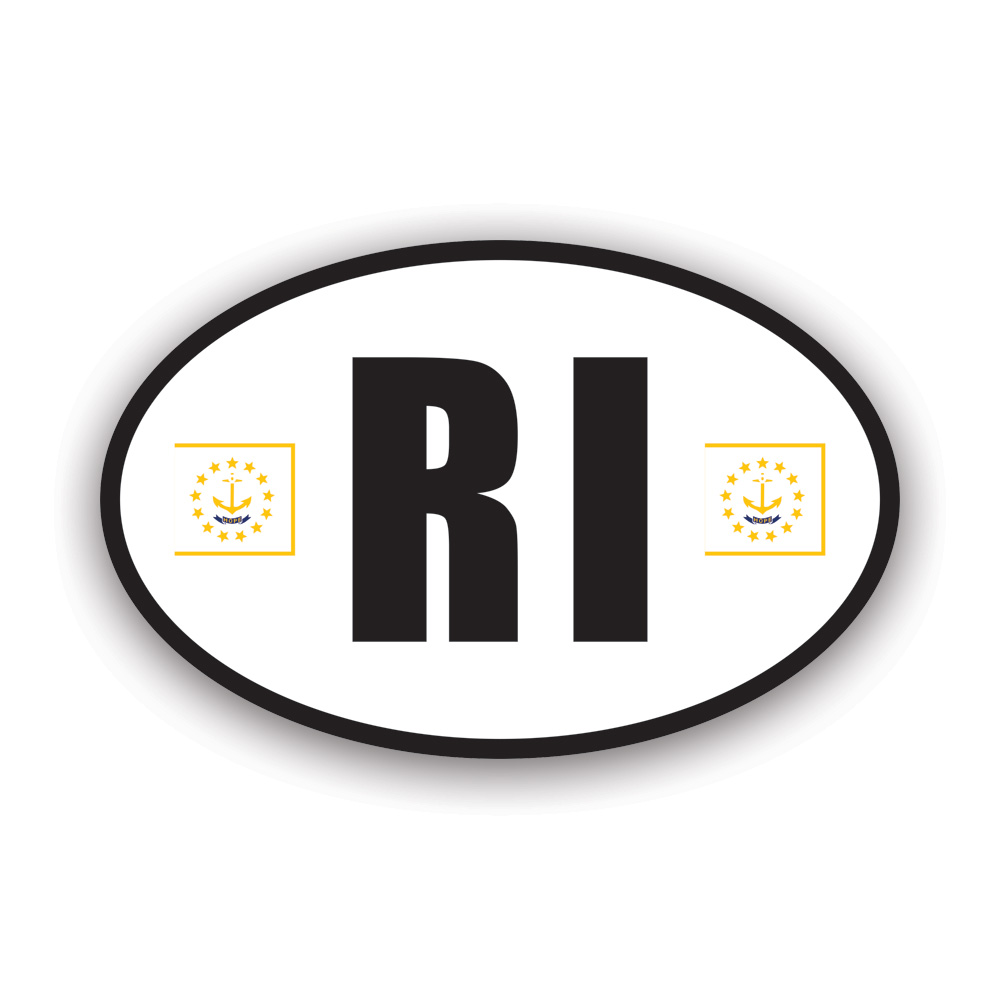Ri Icon Sticker Rhode Island Flag Oval Sticker Decal - Weatherproof - v3 ri euro | eBay