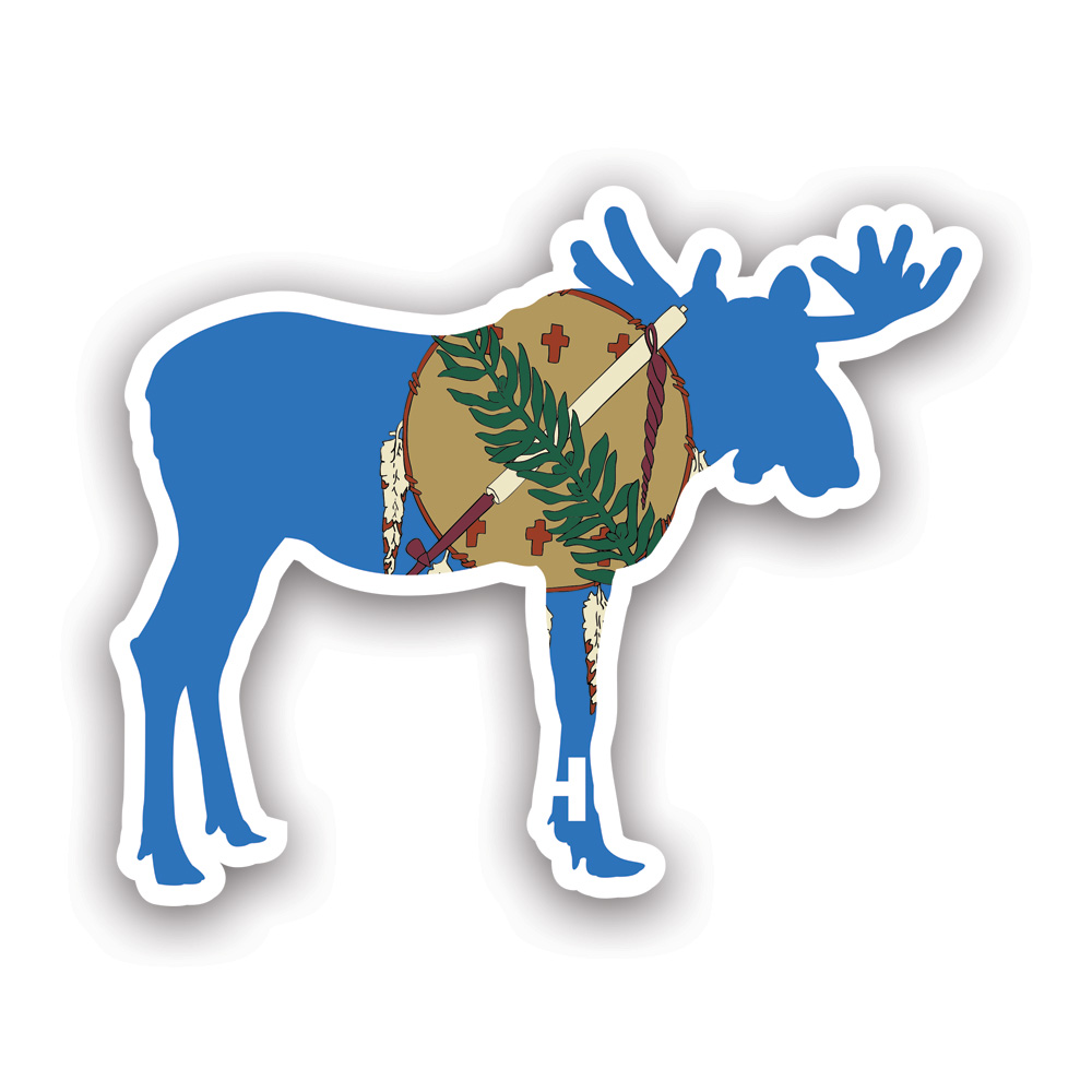 Oklahoma Moose Shaped Flag Sticker Decal Weatherproof v2 ok elk